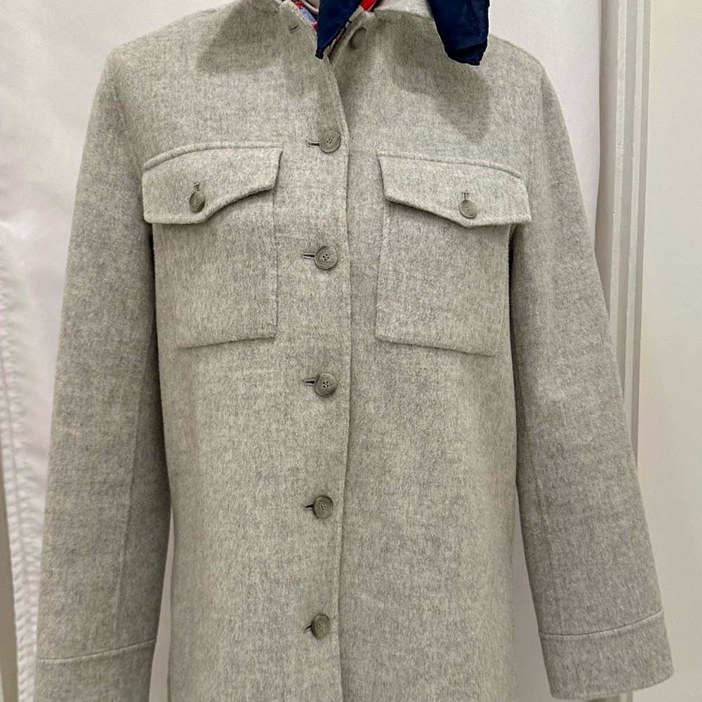 NWOT Theory Small Cashmere/Wool Light Gray Utility Jacket